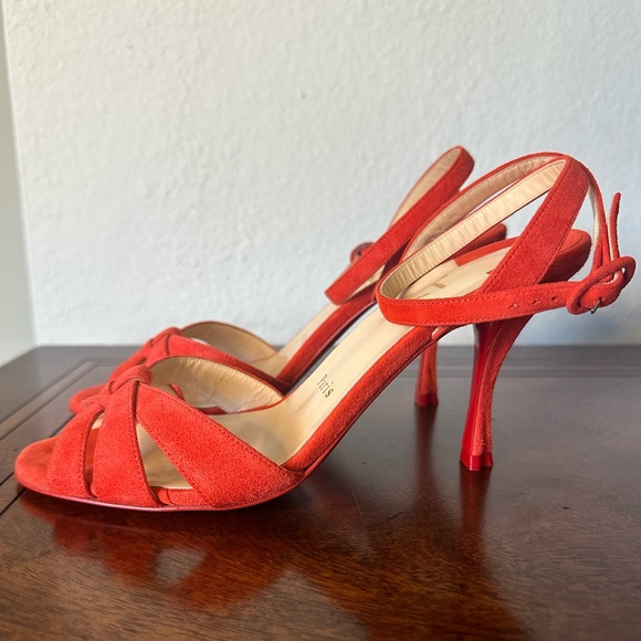 Christian Louboutin Trezuma 85 Suede Strappy Sandals - Picture 4 of 7